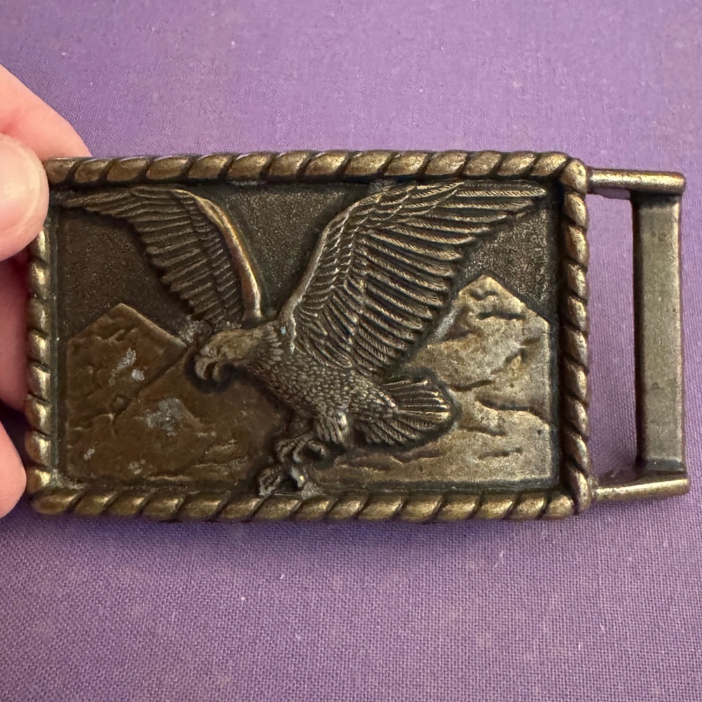 Belt Buckle, Bronze Eagle
